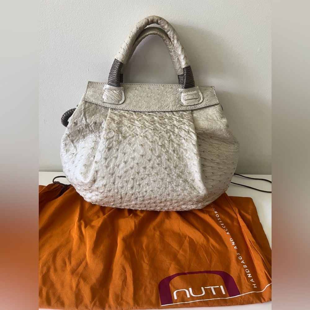 NUTI Genuine Ostrich Top Handle Bag Handbag